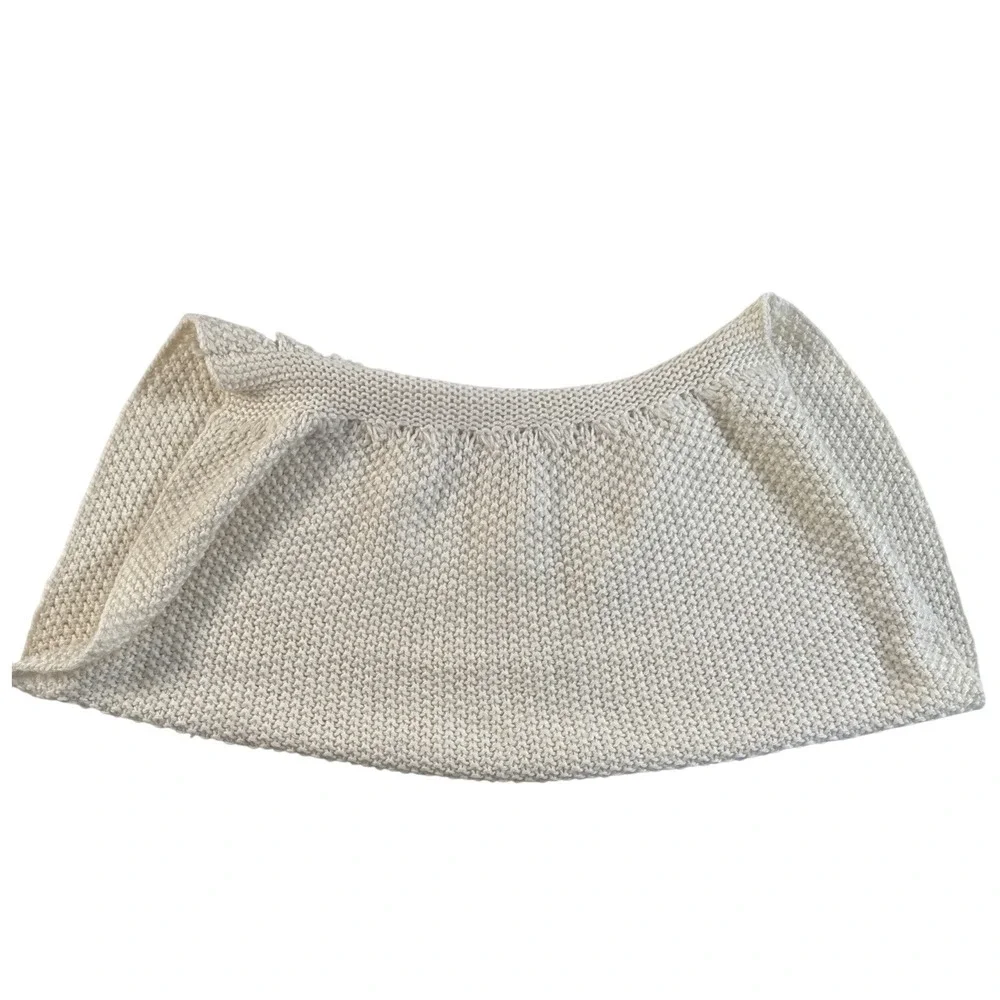 TRISTAN Cream Chunky Knit Infinity Scarf Wool‎ Textured Winter Snood